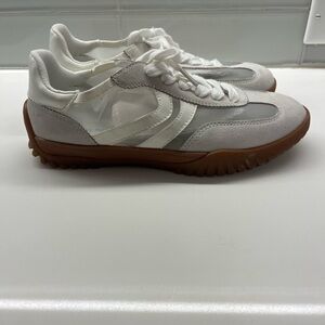 White and Gray Sneakers with Gum Sole